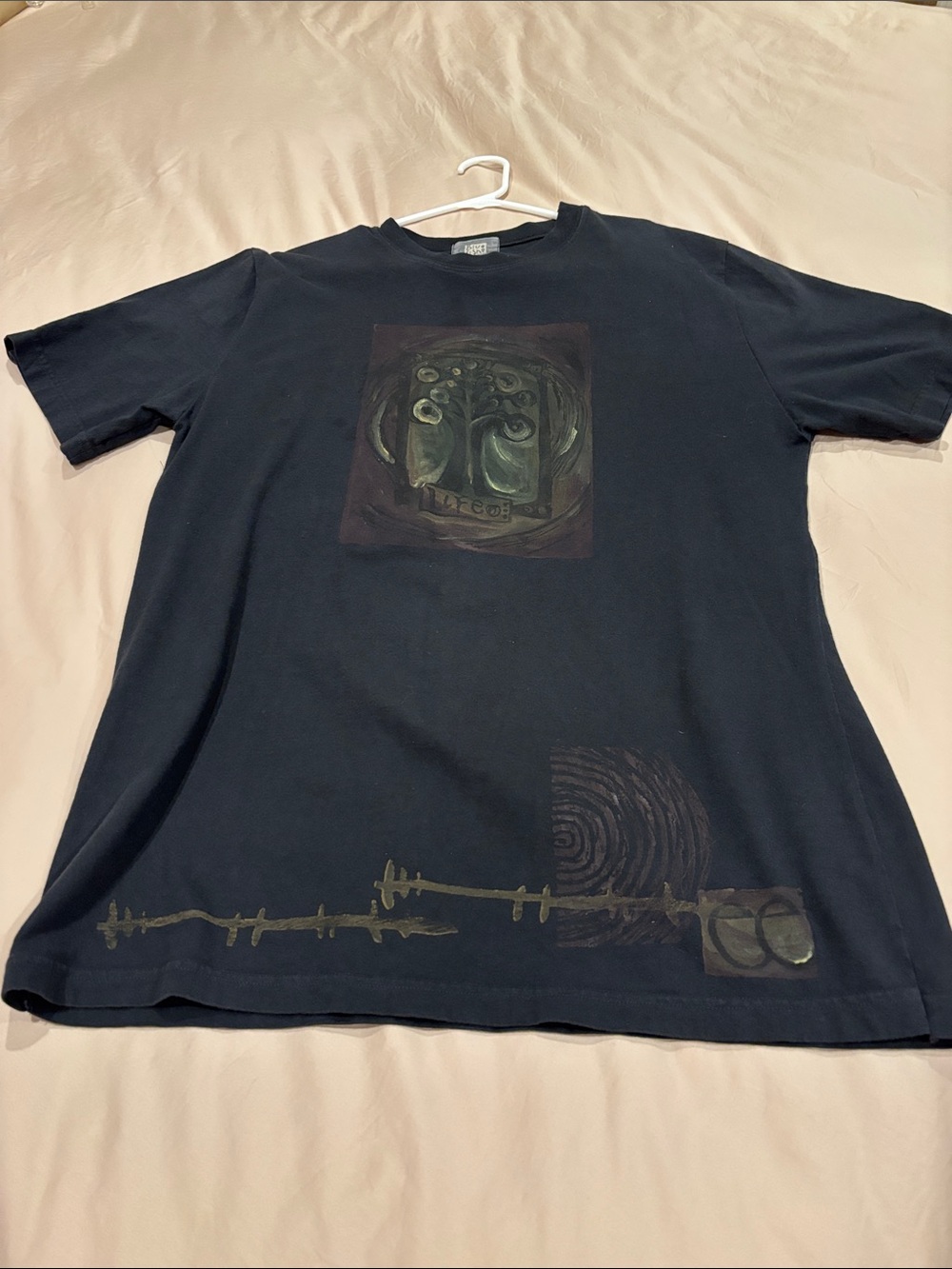 Blue Fish Black Short-Sleeve Tee with Green Graphic Accents